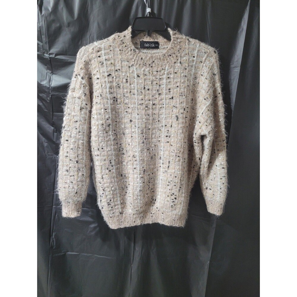 Fab'rik Sweater Tan/white/black/gold Polyester Blend Sz O/S